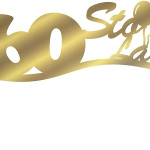 Congee Topper Z Lustrzanej Pleksi Złoty Na Tort 60 Urodziny