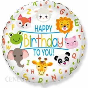 Godan Balon Foliowy 18Cali Happy Birthday Zwierzątka Safari