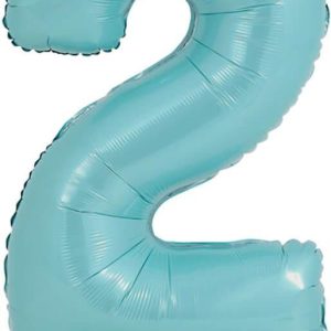 Grabo Balloons Balon Foliowy Stojący Cyfra 2 Pastelowa Niebieska 64Cm 1Szt