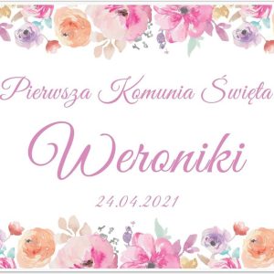 Plakat komunijny personalizowany - I Komunia Święta - 90x60 cm